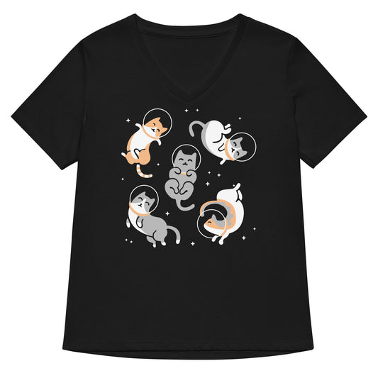 Cats In Space Women's V-Neck Tee