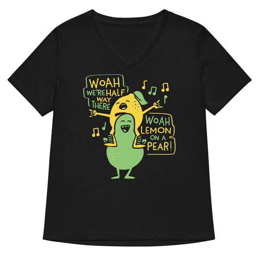 Lemon On A Pear Women's V-Neck Tee