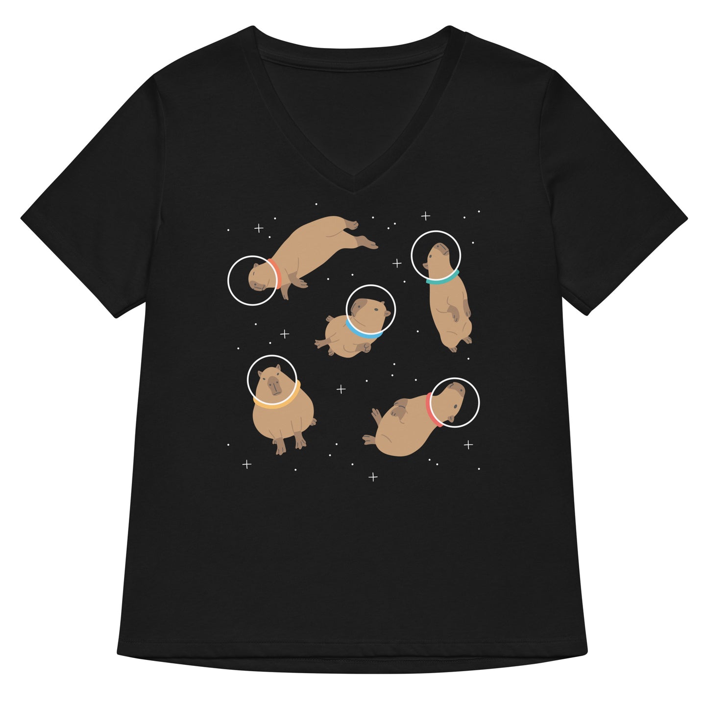 Capybaras In Space Women's V-Neck Tee