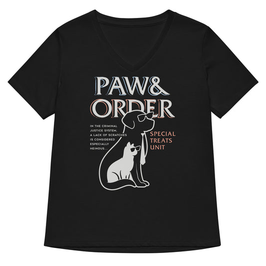 Paw & Order Women's V-Neck Tee