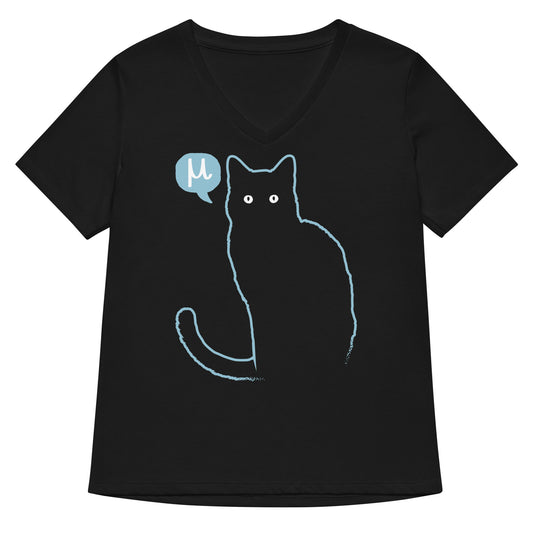 Mu Cat Women's V-Neck Tee