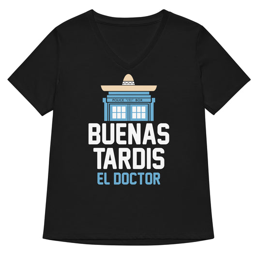 Buenas Tardis Women's V-Neck Tee