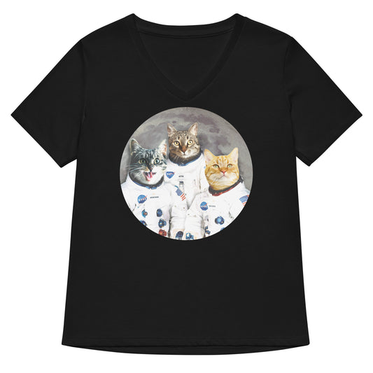 Catstronauts Women's V-Neck Tee