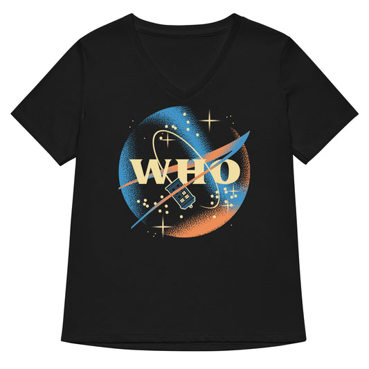 Who Space Administration Women's V-Neck Tee