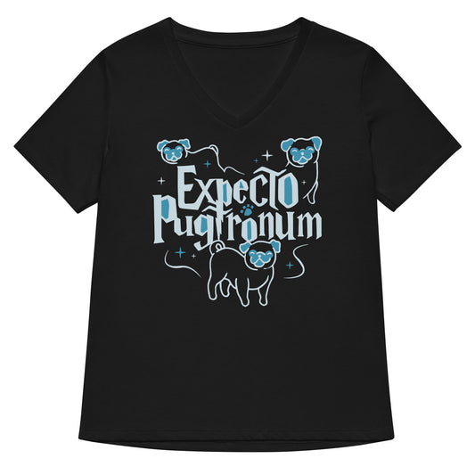 Expecto Pugtronum Women's V-Neck Tee