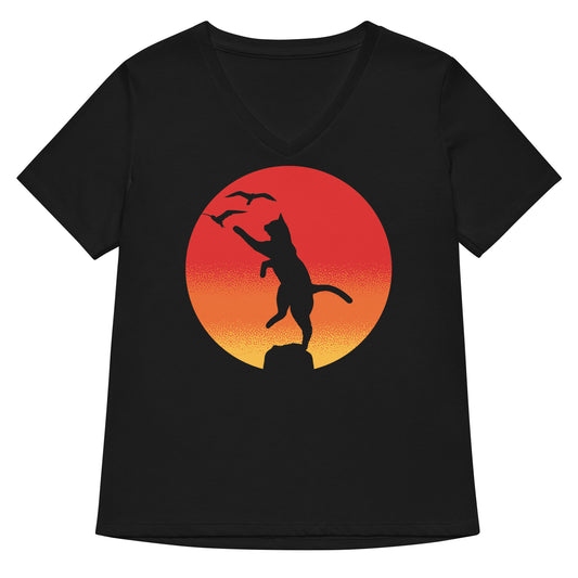 The Karate Cat Women's V-Neck Tee