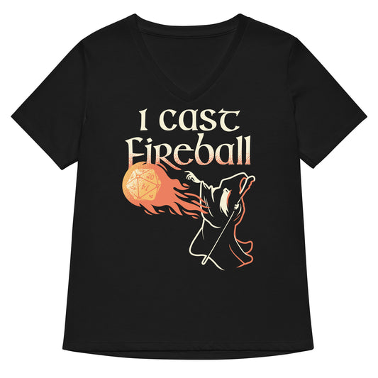 I Cast Fireball Women's V-Neck Tee