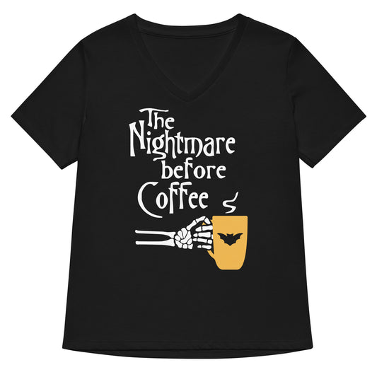 The Nightmare Before Coffee Women's V-Neck Tee