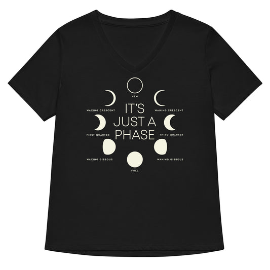 It's Just A Phase Women's V-Neck Tee