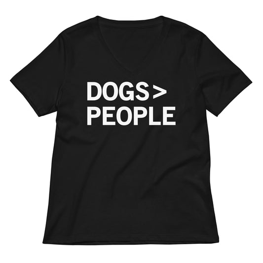 Dogs>People Women's V-Neck Tee