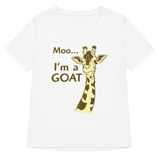Moo, I'm A Goat Women's V-Neck Tee