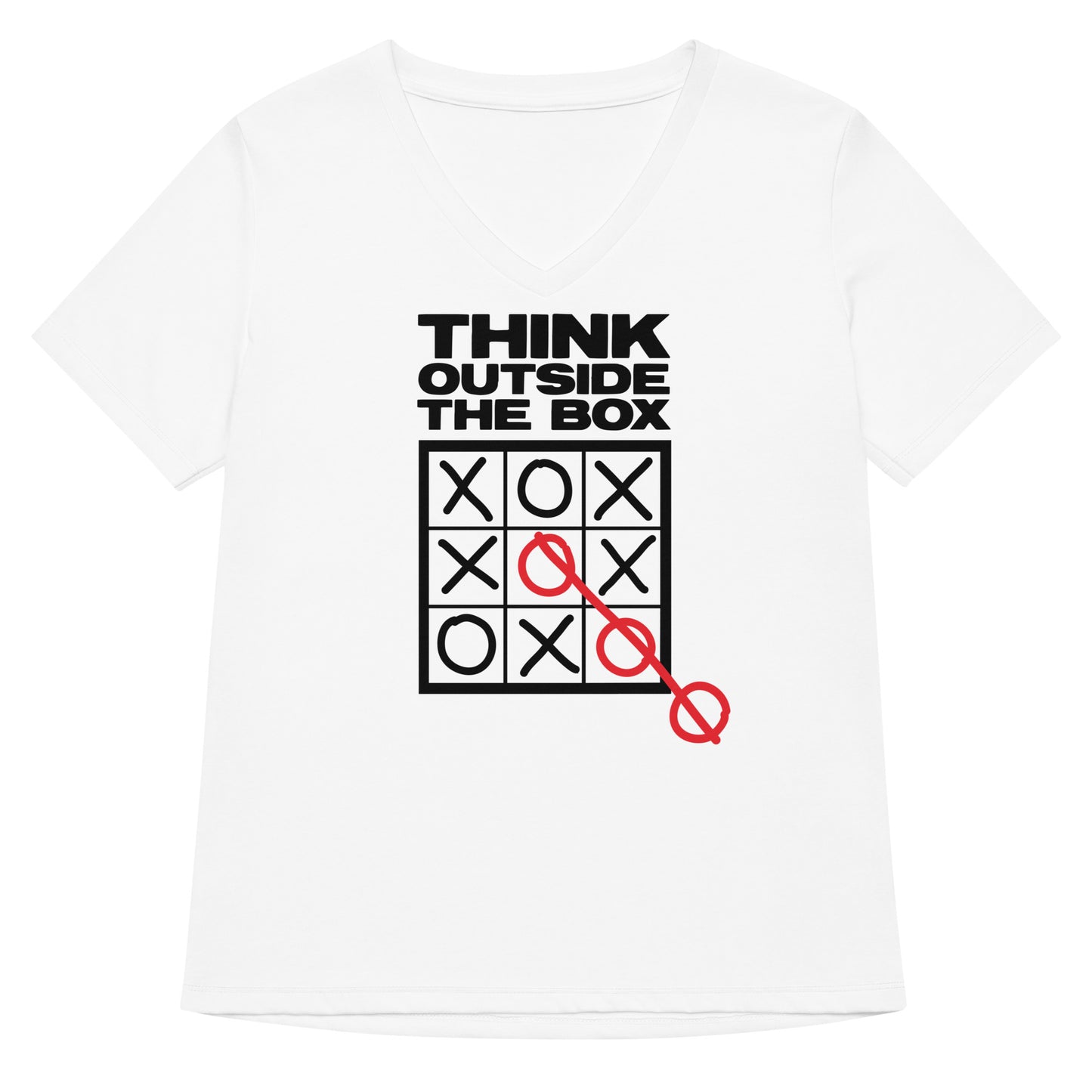 Think Outside The Box Women's V-Neck Tee