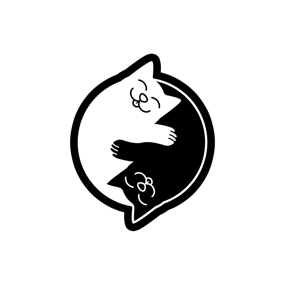Yin Yang Cats Sticker