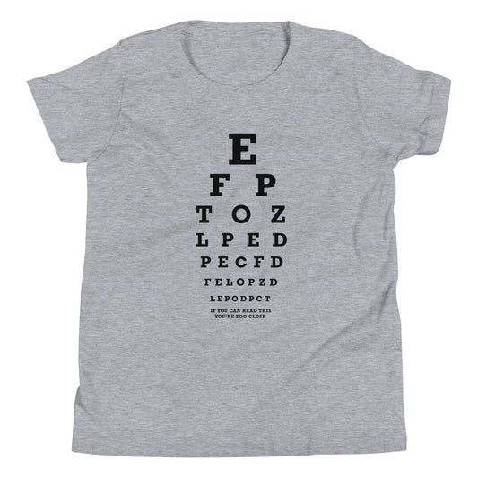 Too Close Eye Chart Kid's Youth Tee