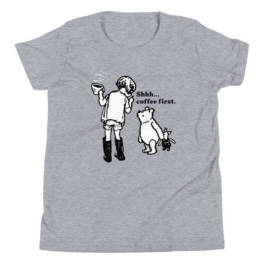 Shhh Coffee First Kid's Youth Tee