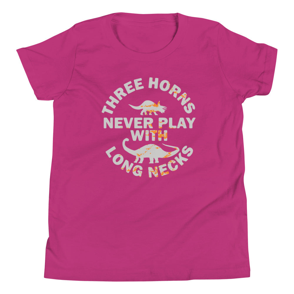 Three Horns Never Play With Long Necks Kid's Youth Tee