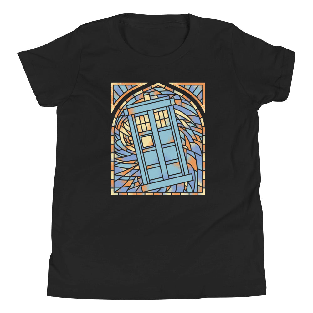 Stained Glass Police Box Kid's Youth Tee