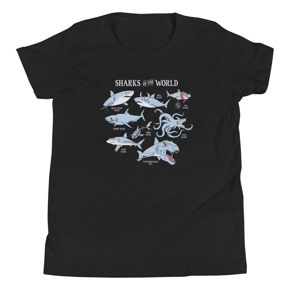 Sharks Of The World Kid's Youth Tee