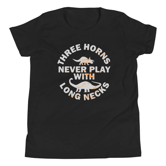 Three Horns Never Play With Long Necks Kid's Youth Tee