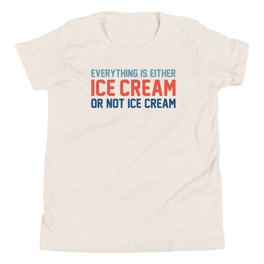 Everything Is Ice Cream Or Not Ice Cream Kid's Youth Tee