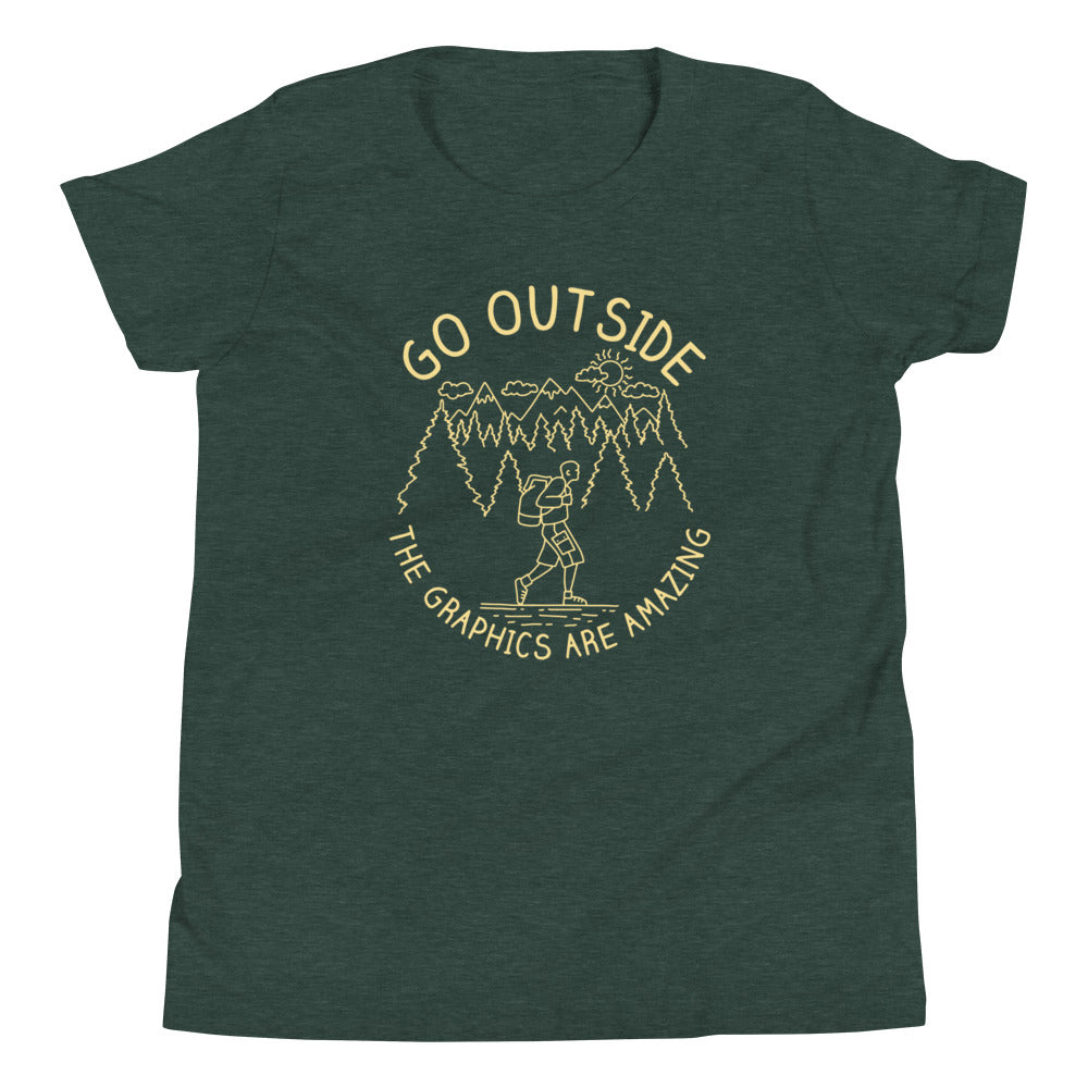 Go Outside The Graphics Are Amazing Kid's Youth Tee