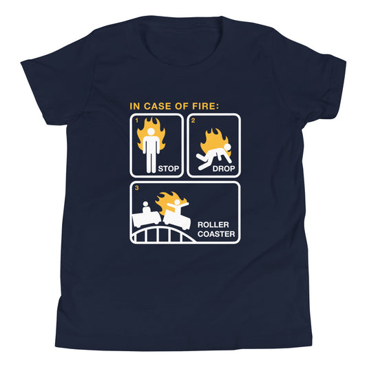Stop Drop Roller Coaster Kid's Youth Tee