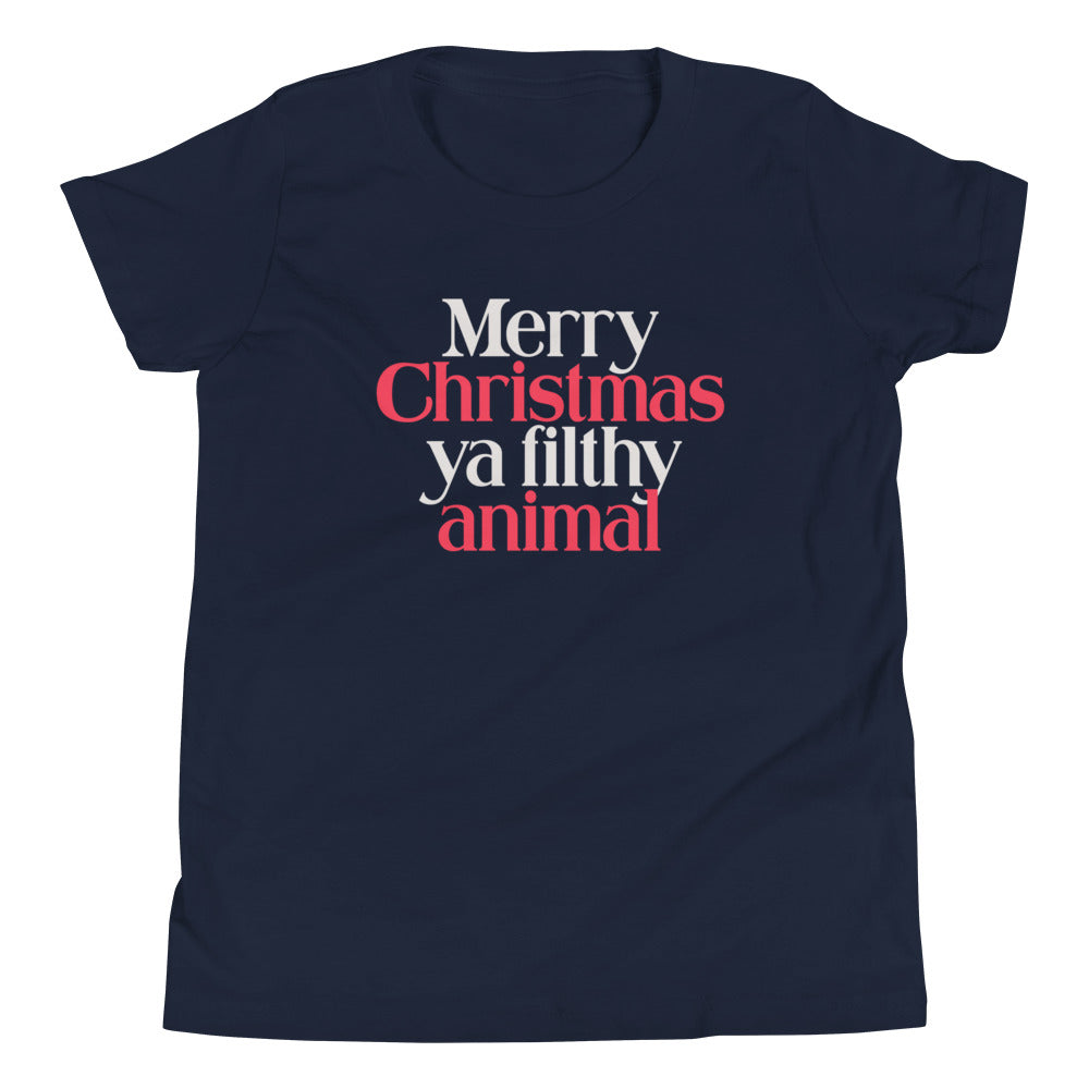 Merry Christmas Ya Filthy Animal Kid's Youth Tee